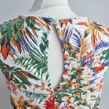 Load image into Gallery viewer, M&amp;S Linen Blend Dress UK 12 Shift Tropical Floral Colourful Summer Sleeveless

