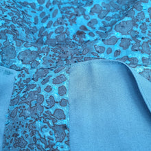 Load image into Gallery viewer, Whistles Blouse Animal Print Blue Chiffon Lined Peasant Top Long Sleeves Work 14
