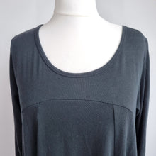 Load image into Gallery viewer, Diverse Italy Midi Dress Lagenlook One Size Balloon Black Pockets Jersey Cotton
