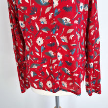 Load image into Gallery viewer, Seasalt Cornwall Larissa Shirt Red Floral Print Cotton Long Sleeves Blouse 10
