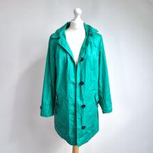 Load image into Gallery viewer, Per Una Stormwear Coat Rain Jacket M&amp;S Jade Green Lined Waterproof Hooded 10
