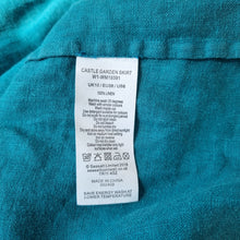 Load image into Gallery viewer, Seasalt Cornwall Skirt 100% Linen UK 10 Castle Garden Teal Blue Pockets Tulip
