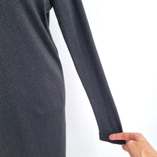 Load image into Gallery viewer, Oliver Bonas Metallic Dress UK 8 Black Lurex Knit Open Back Long Sleeves Party

