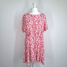 Load image into Gallery viewer, M&amp;S Dress Leopard Print UK 20 Hot Pink Mini Belted Animal Viscose Short Sleeves
