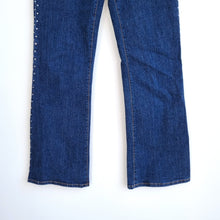 Load image into Gallery viewer, NYDJ Tummy Tuck Jeans Rhinestone Embellished Bootcut Dark Blue High Rise UK 14
