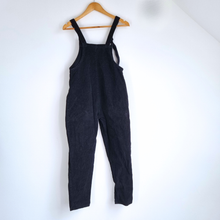 Load image into Gallery viewer, Lucy &amp; Yak Corduroy Dungarees XS Black Organic Cotton Overalls Stretch Jumpsuit
