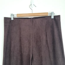 Load image into Gallery viewer, M&amp;S Faux Suede Leggings UK 16 Regular Brown Pull On Stretch Trousers High Rise
