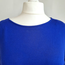 Load image into Gallery viewer, Phase Eight Peplum Blouse UK 18 Royal Blue Ruched Stretch Top Smart Casual Work
