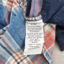 Load image into Gallery viewer, Ci Sono Plaid Shirt Size Large Check Denim Contrast Panels Cotton Fitted Women
