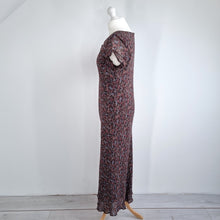 Load image into Gallery viewer, Vintage St Michael Dress Maxi 90s Slip Brown Bias Cut Ditsy Floral Print 12 14
