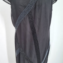 Load image into Gallery viewer, Principles Party Dress Black UK 14 Beaded Sparkly Lined Chiffon Cocktail Sequins
