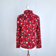 Load image into Gallery viewer, Seasalt Cornwall Larissa Shirt Red Floral Print Cotton Long Sleeves Blouse 10
