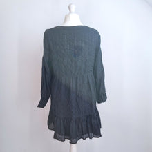 Load image into Gallery viewer, NEW M&amp;S Smock Dress Black 16 Mini Sparkly Thread Lined Tunic Babydoll Casual
