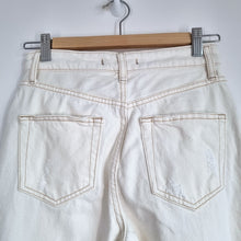 Load image into Gallery viewer, We The Free People Jeans Ripped Off-White Ankle W26 Wide Leg Button High Rise
