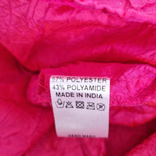 Load image into Gallery viewer, East Crinkle Blouse Pink Neon Long Sleeves Top V Neck Fuchsia Bright Size XL
