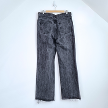 Load image into Gallery viewer, Zara Jeans Straight Leg Black Acid Wash Stonewashed Wide High Rise Denim 18
