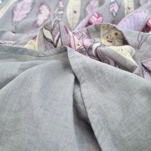 Load image into Gallery viewer, White Stuff Maxi Dress Feather Print Grey 100% Cotton Crisscross Back Lined 12
