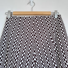 Load image into Gallery viewer, Topshop Trousers Flared Bellbottoms Check Pattern Brown Psychedelic Stretch 10
