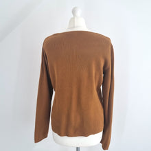 Load image into Gallery viewer, Peruvian Connection Jumper Tan Brown Ribbed Knit Cotton Top Sweater Large
