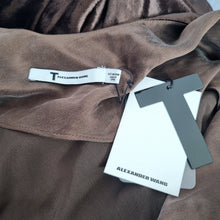 Load image into Gallery viewer, T Alexander Wang Slip Dress Medium NEW Velvet Brown Silk Blend Maxi Evening
