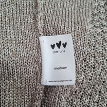 Load image into Gallery viewer, M&amp;S Per Una Cardigan Medium Metallic Gold Made in Italy Peplum Buttons Knit
