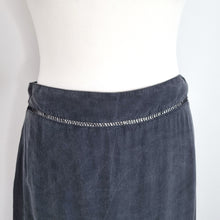 Load image into Gallery viewer, AllSaints Skirt 100% Silk Asymmetric Black Retro Vintage A Line Flared Medium
