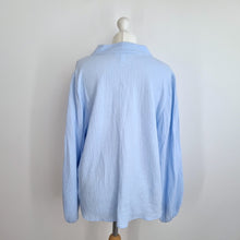 Load image into Gallery viewer, The White Company Smock Top Size 14 Muslin Light Blue Blouse 100% Organic Cotton
