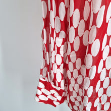 Load image into Gallery viewer, Zara Oversized Chiffon Shirt XS S Red White Polka Dot Tunic Blouse Retro Print
