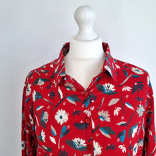 Load image into Gallery viewer, Seasalt Cornwall Larissa Shirt Red Floral Print Cotton Long Sleeves Blouse 10
