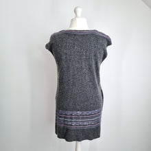 Load image into Gallery viewer, Per Una Knitted Tunic Grey Top UK 18 Wool Jumper Short Sleeve M&amp;S Pockets Mini
