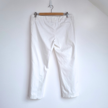 Load image into Gallery viewer, Celine Trousers White Cropped Size 42 UK 12/14 Chinos Cotton Stretch Work Slim
