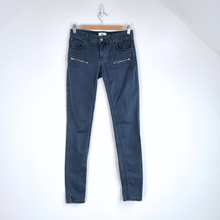 Load image into Gallery viewer, Noa Noa Jeans Skinny Size 26 Low Waist Grey Biker Stretch Zips Trousers Y2K

