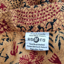 Load image into Gallery viewer, Handmade Indian Block Print Tunic Top Medium Natural Dye Cotton Boho Long Sleeve
