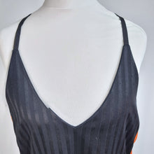 Load image into Gallery viewer, The Ragged Priest Dress Black Orange Striped Slip Small Strappy Mini District
