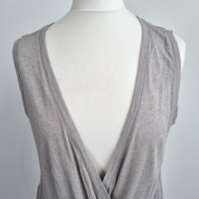 Load image into Gallery viewer, AllSaints Kerin Vest Large Wrap Fine Knit Taupe Beige Viscose Wool Top V Neck
