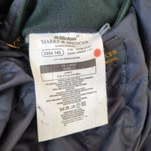 Load image into Gallery viewer, Vintage St Michael  Bomber Jacket XL M&amp;S Men Pure New Wool Dark Green Coat
