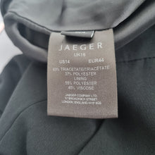 Load image into Gallery viewer, Jaeger Black Skirt Pencil UK 16 Tulip Pockets Pleated Lined Capsule Work Office
