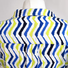 Load image into Gallery viewer, M&amp;S Mini Tunic Dress Size 20 Petite Button Down Smock Zigzag Print Viscose
