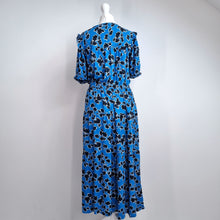 Load image into Gallery viewer, Marks &amp; Spencer Midi Dress Blue UK 8 Floral Print 100% Viscose Casual Work

