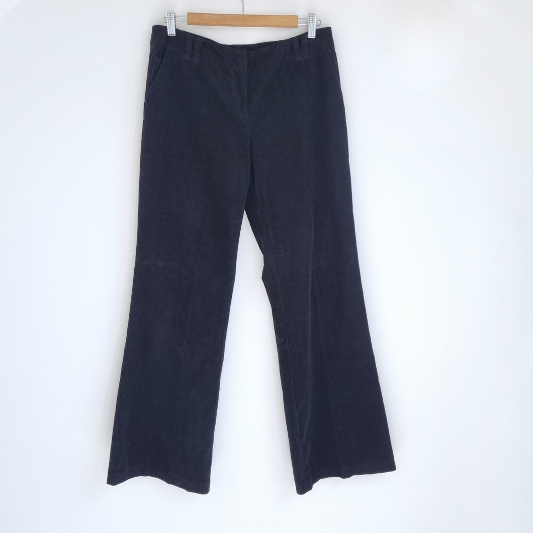 Laura Ashley Corduroy Trousers Black Flared Jeans Bootcut 100% Cotton Work 12