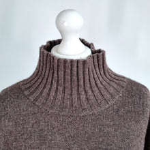 Load image into Gallery viewer, Ochre Jumper Cashmere Lambswool Brown Roll Neck One Size Knit Nepal Oversized
