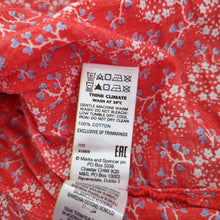 Load image into Gallery viewer, M&amp;S Per Una Blouse UK 14 Red Ditsy Floral Peasant Peplum Long Sleeve Cotton Boho
