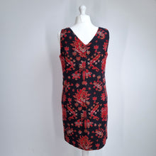 Load image into Gallery viewer, Laura Ashley Dress Tapestry Shift UK 16 Navy Red Paisley Lined Work Sleeveless

