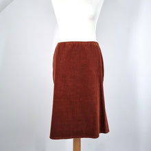 Load image into Gallery viewer, Joseph Corduroy Skirt Brown Knee Length Fit Flare Ruching Cotton Tan Medium
