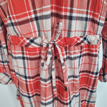 Load image into Gallery viewer, Pepe Jeans Shirt Dress Large Check Plaid Red Orange Tunic Long Sleeves Cotton
