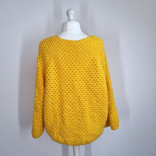 Load image into Gallery viewer, Handmade Crochet Jumper Yellow Oversized Chunky Knit Granny Long Sleeve L to XXL
