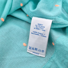 Load image into Gallery viewer, Boden Top UK 8 Turquoise Cotton Embroidered Polka Dot Short Sleeve Blouse Summer
