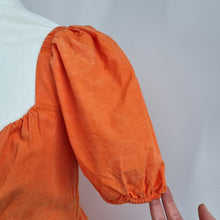 Load image into Gallery viewer, French Connection Mini Dress 12 Orange Sweetheart Babydoll Tiered Cotton Summer
