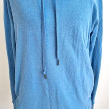 Load image into Gallery viewer, Sweaty Betty Fleece Sweatshirt  UK XS Sky Blue Cowl Pockets Thumbhole Hoodie Top
