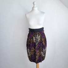 Load image into Gallery viewer, Orla Kiely Skirt Tulip High Waist Brown Purple Retro Print Lined Knee Length 10
